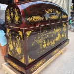 Quan tài nắp tròn sơn mài 3D 